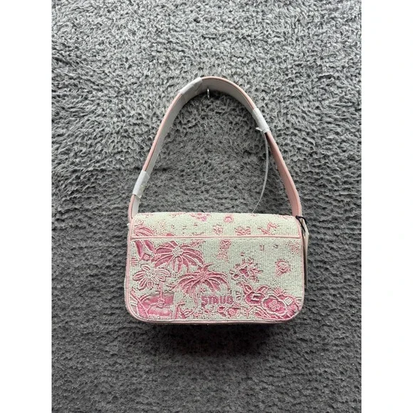 NWd Staud Women's Tommy Cherry Blossom Toile Ivory Beaded Flap Shoulder Bag - Picture 2 of 16
